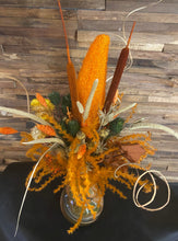 Afbeelding in Gallery-weergave laden, Fidrio vaas met groen/geel/oranje droogbloemen