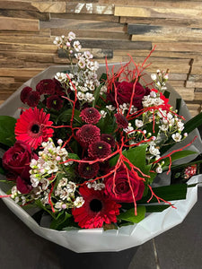 Wit met rood kerstboeket