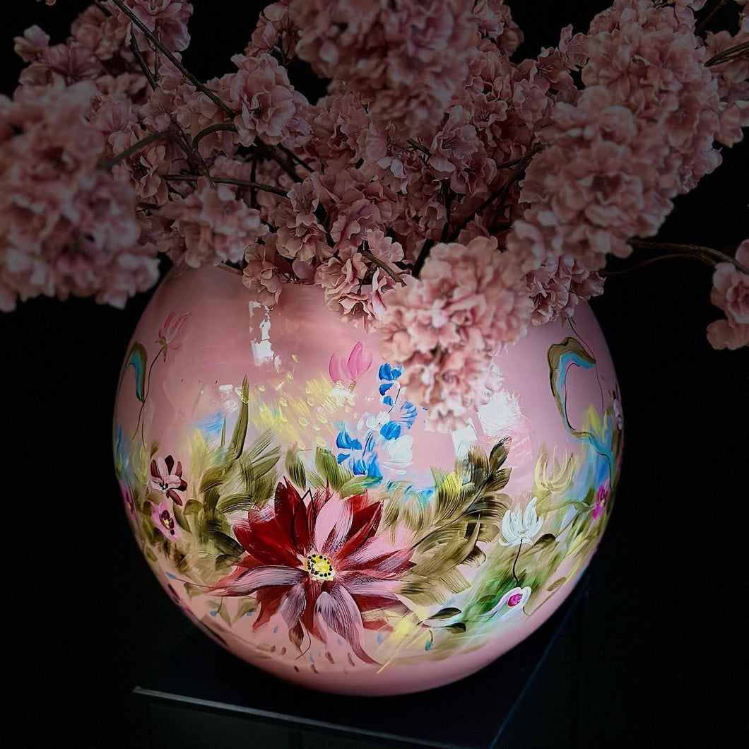 Handgeschilderde vaas Fidrio met bloemen