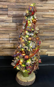 Deco kerstboom met bronzen tinten